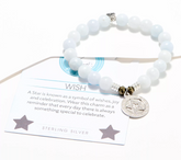T. Jazelle Blue Quartz Beaded Gemstone Bracelet with SS Star Charm  Small/Avg